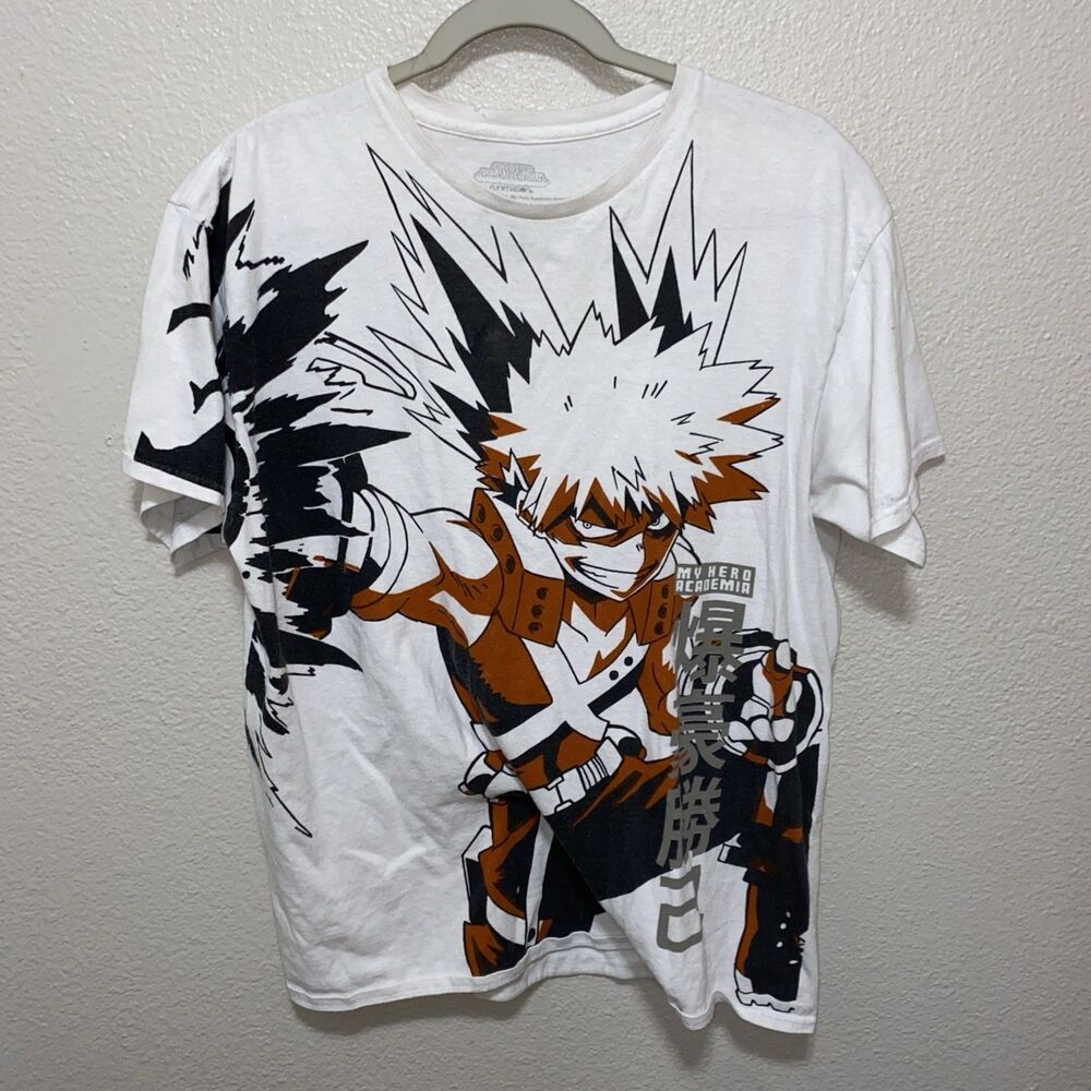 Funimation My Hero Academia Bakugo T-Shirt Size L White